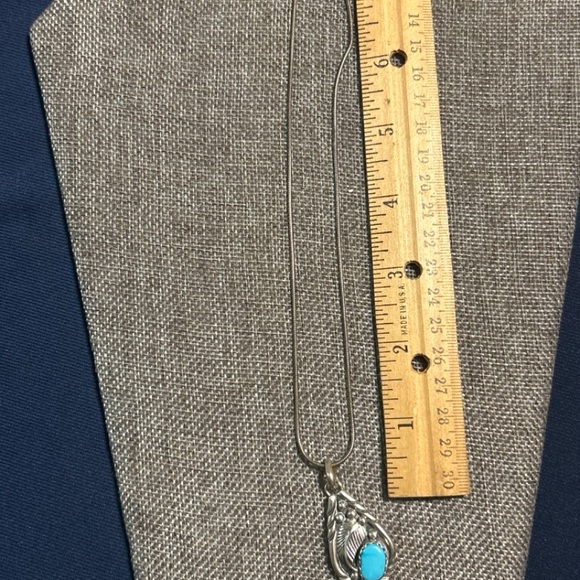 Harry Spencer Navajo Native American Sterling Silver Turquoise Pendant - Picture 3 of 4